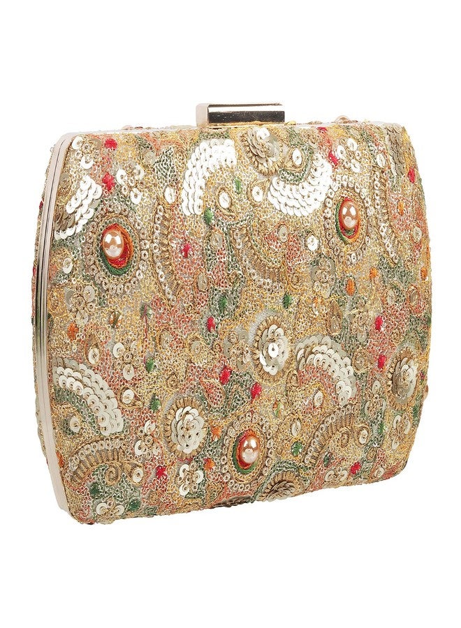 Metro Womens Synthetic Gold Clutch (One Size) - Image 5